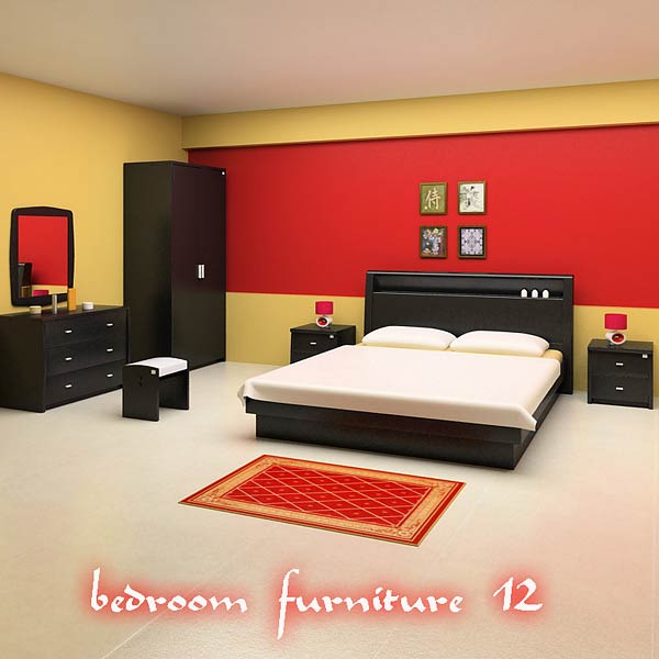 bedroom furniture 12 set 3d model - hum3d