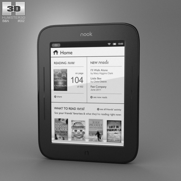 Barnes Noble Nook Simple Touch 3d Model Electronics On Hum3d