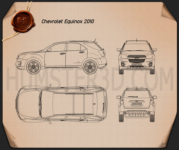 Chevrolet Equinox 2010 Blueprint  Hum3D
