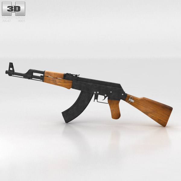 AK-47 with bayonet 3D model - Hum3D