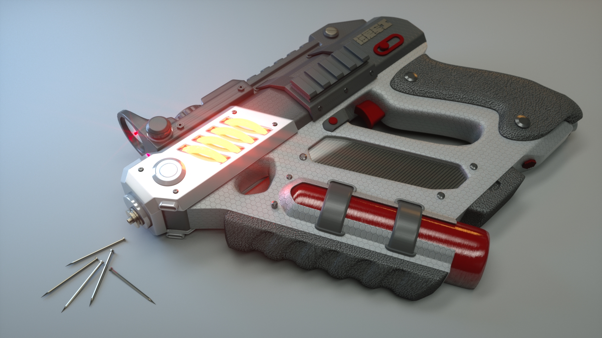 Self-Defense Electromagnetic Nailgun - 3d artist Yi Sun - Hum3D