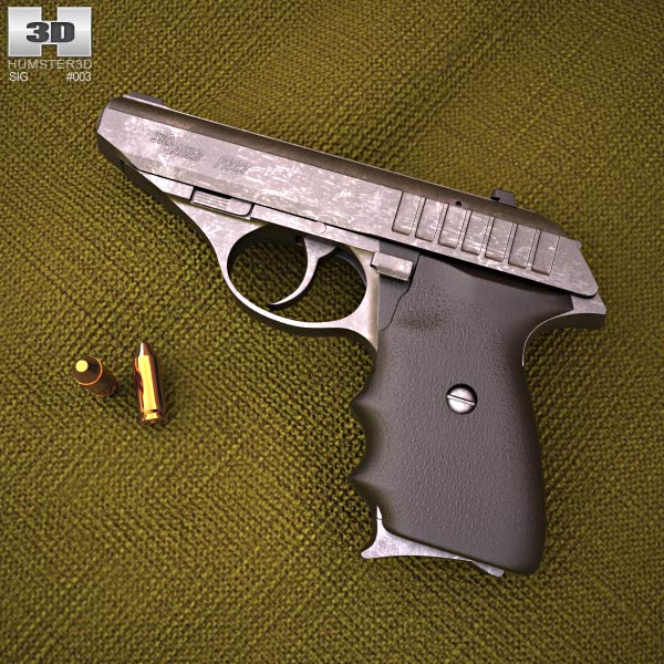 sig sauer p232 3d model weapon on hum3d