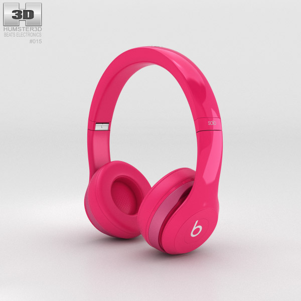 Ear Headphones Pink 3D model 