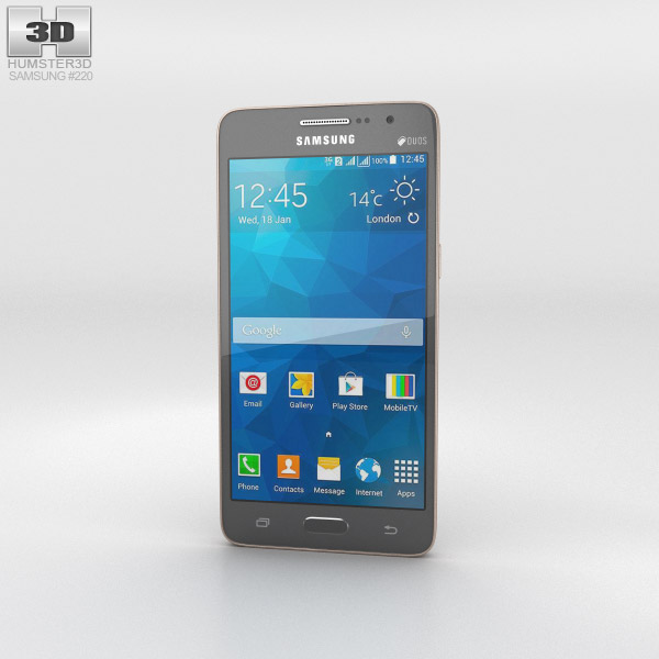 Samsung Galaxy Grand Prime Duos TV Gray 3D model  Electronics on Hum3D