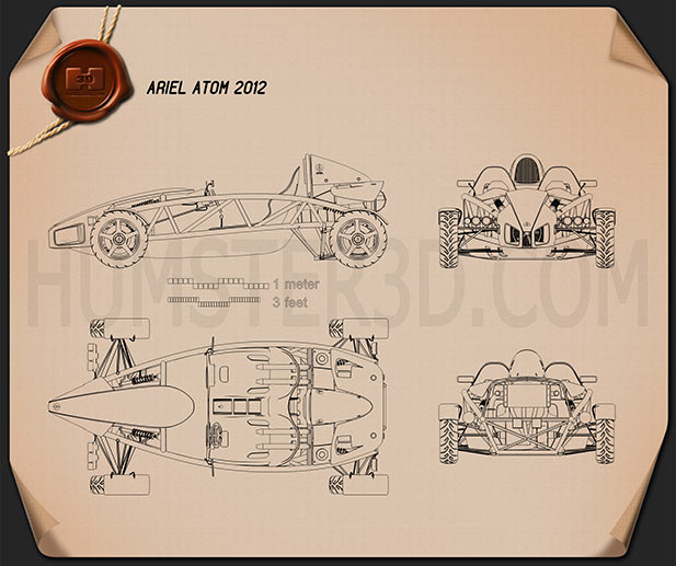 Ariel Atom 2012 Blueprint - Hum3D