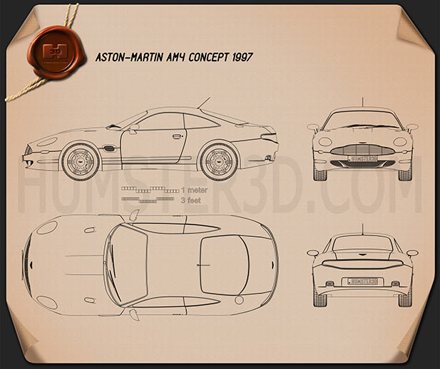 Aston Martin AM4 1997 Blueprint - Hum3D