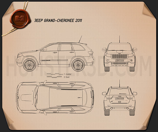 Custom Jeep Grand Cherokee >> Jeep Grand Cherokee 2011 Blueprint - Hum3D Custom Jeep Grand Cherokee >> Jeep Grand Cherokee 2011 Blueprint - Hum3D