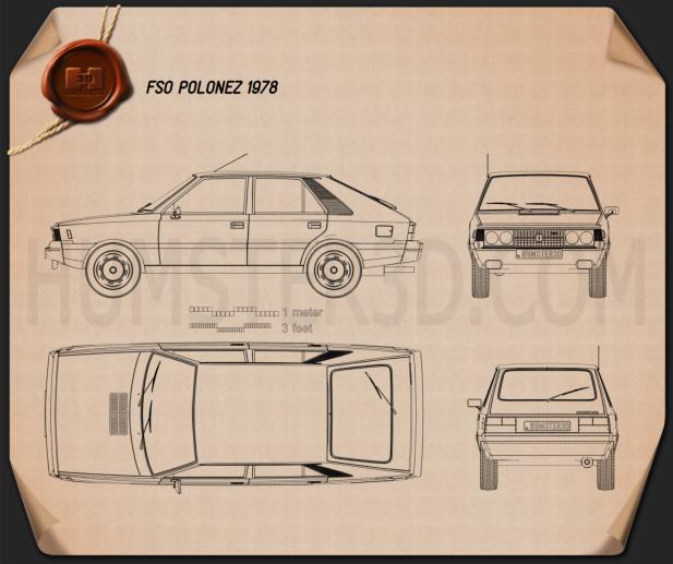 FSO Polonez 1978 Blueprint - Hum3D