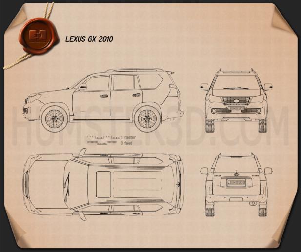 Lexus GX 460 2010 Blueprint - Hum3D