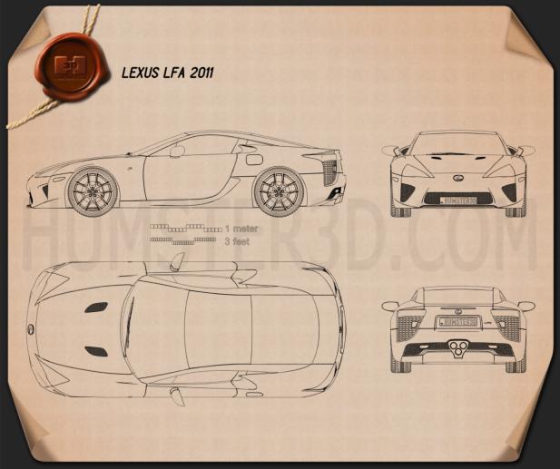 Lexus LFA 2013 Blueprint - Hum3D