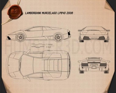 Lamborghini blueprint 3D Models Download - Hum3D