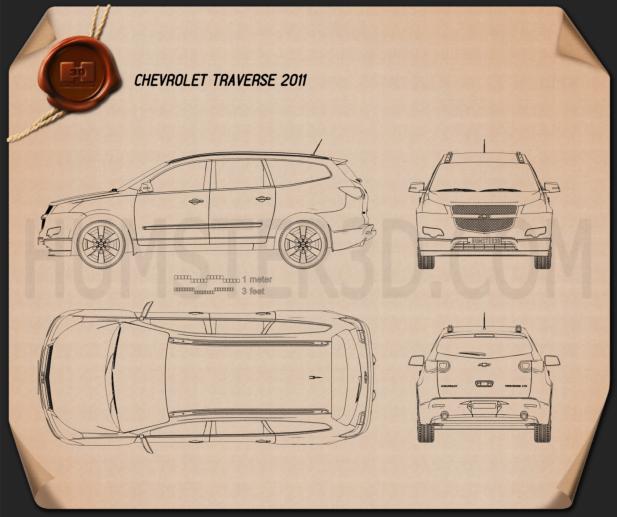 Chevrolet Traverse 2011 Blueprint  Hum3D
