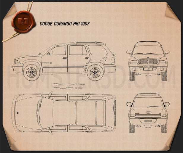 dodge durango 1997 blueprint hum3d dodge durango 1997 blueprint hum3d