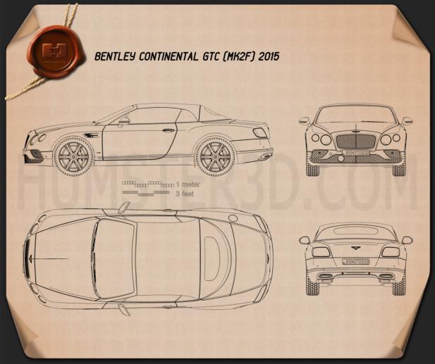 Bentley Continental Gtc 2015 Blueprint Hum3d