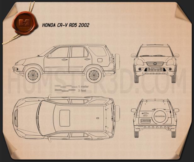 Honda CR-V 2002 Blueprint - Hum3D