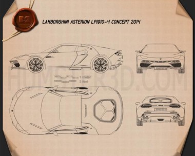 Lamborghini blueprint 3D Models Download - Hum3D