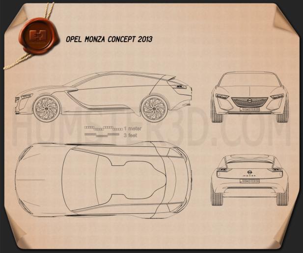 Concept car blueprint 3D Models Download - Hum3D