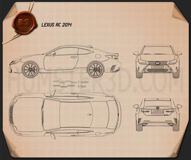 Lexus RC 2014 Blueprint - Hum3D