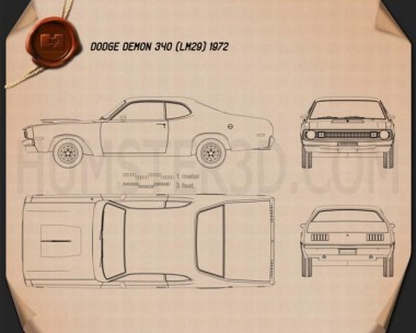 Muscle car blueprint 3D Models Download - Hum3D