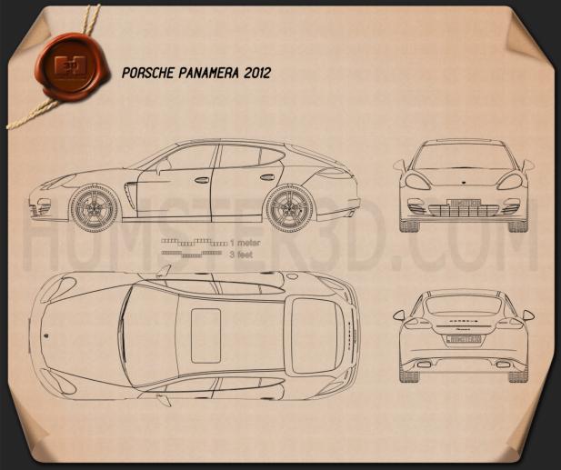 Порше панамера чертеж
