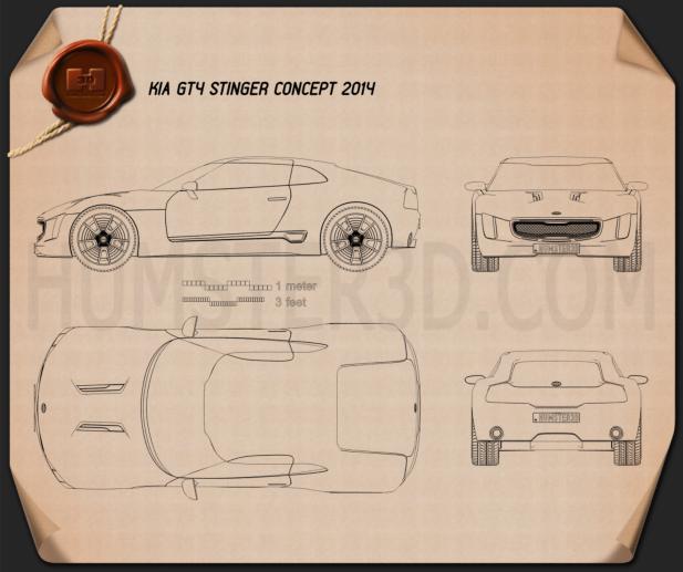 Kia GT4 Stinger 2014 Blueprint - Hum3D