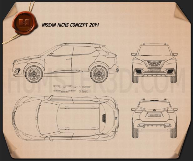 Nissan Kicks 2014 Blueprint  Hum3D