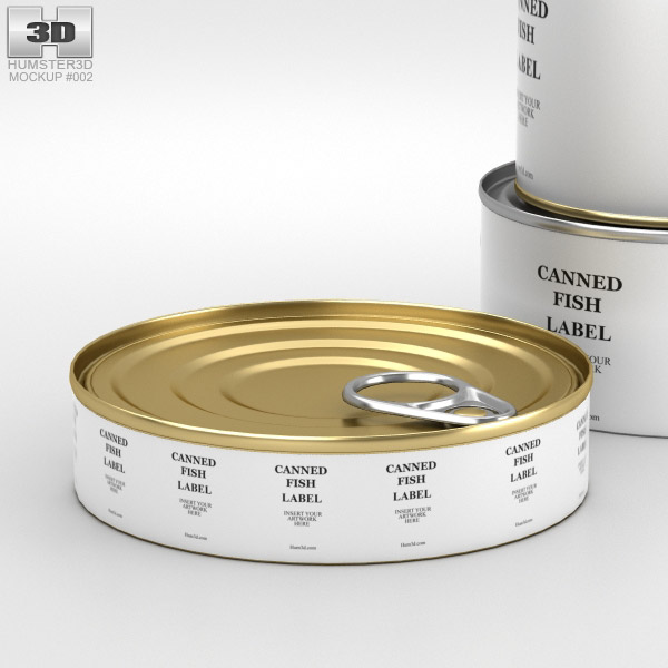 Download Fish Can Set Mockup 3D model - Food on Hum3D