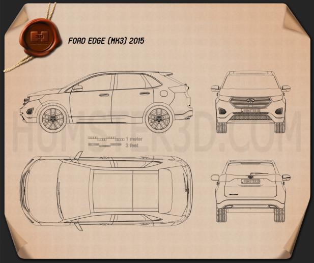 Ford Edge 2015 Blueprint  Hum3D