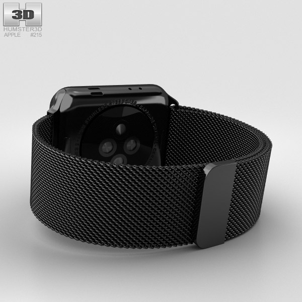 space black stainless steel case with space black milanese loop