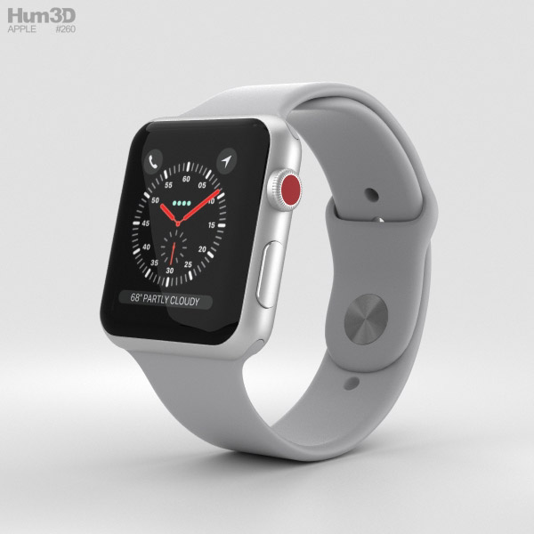 Apple Watch Series 3 42mm GPS + Cellular Silver Aluminum ...