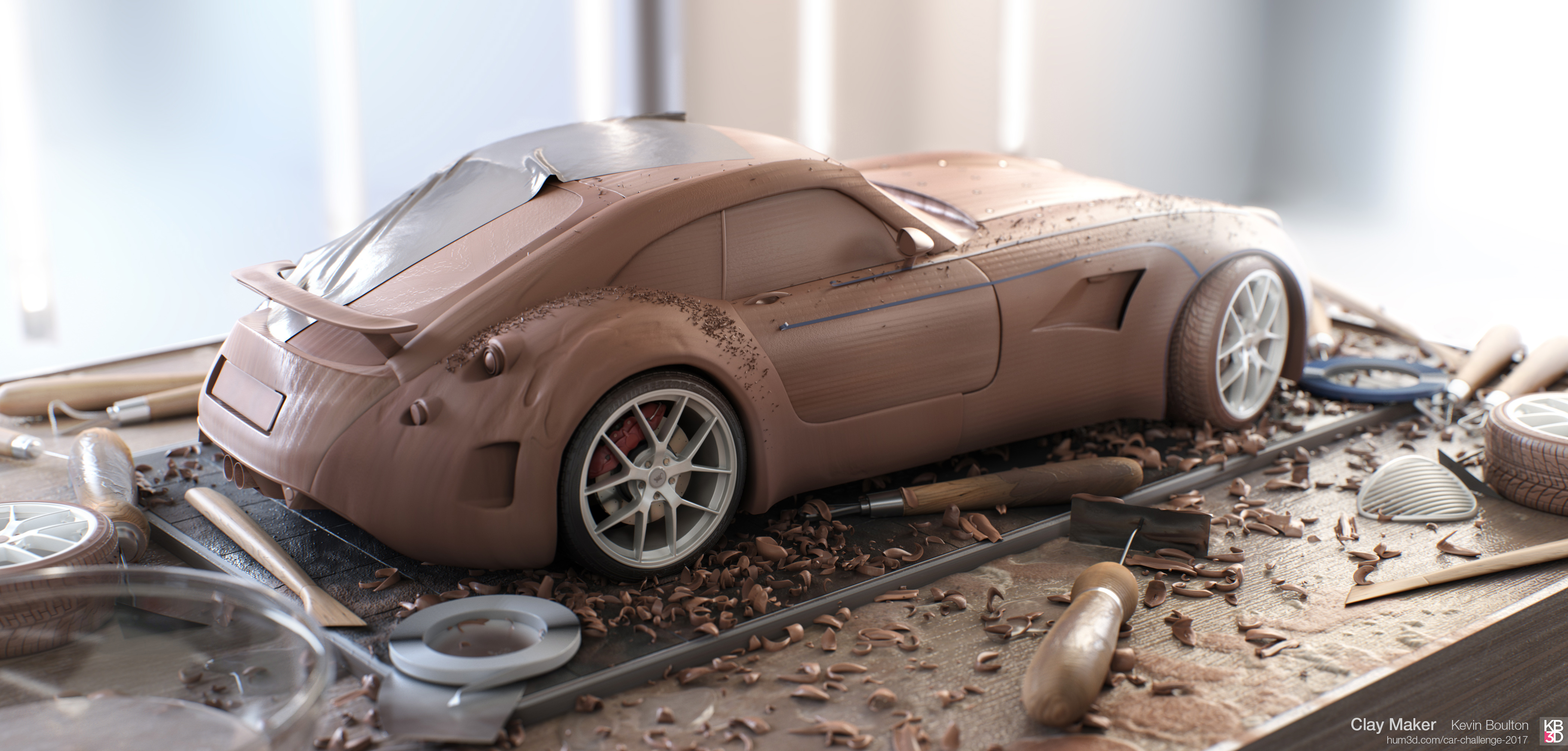 clay model car