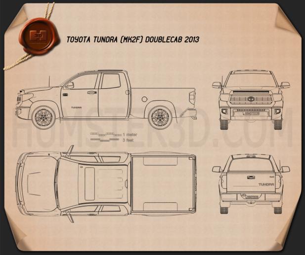 Toyota Tundra Double Cab 2013 Blueprint - Hum3D