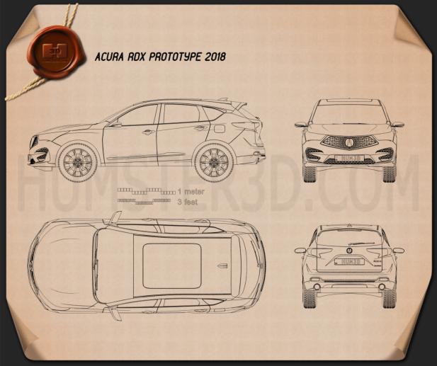 Acura Rdx Prototype 2018 Blueprint Hum3d