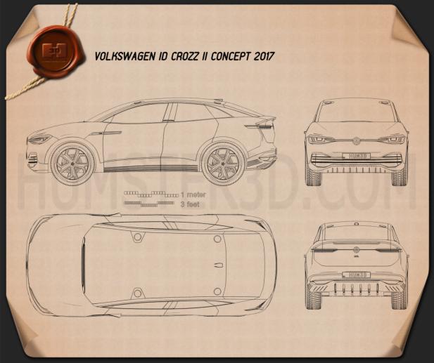 volkswagen id crozz ii 2017 blueprint