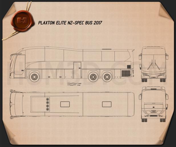Plaxton Elite NZspec Bus 2017 Blueprint Hum3D