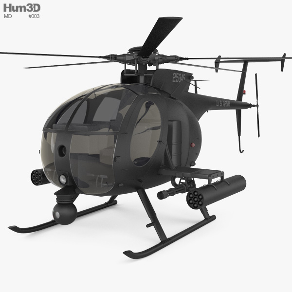 Md Helicopters Mh 6 Little Bird 3d Model Aircraft On Hum3d