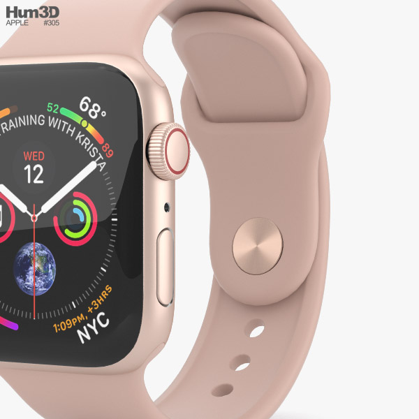 40mm gold aluminum case with pink sand sport band