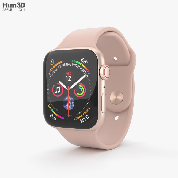 gold apple watch pink band
