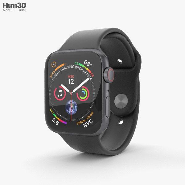 apple watch series 4 40mm space grey aluminium case with black sport band