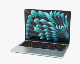 Apple MacBook Air 13 inch M3 2024 Silver 3D model