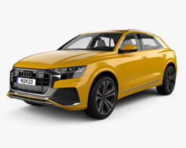 Audi Q8 S-line with HQ interior and engine 2021 3D model