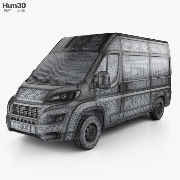 Fiat Ducato Panel Van L2h2 With Hq Interior 2014 3d Model