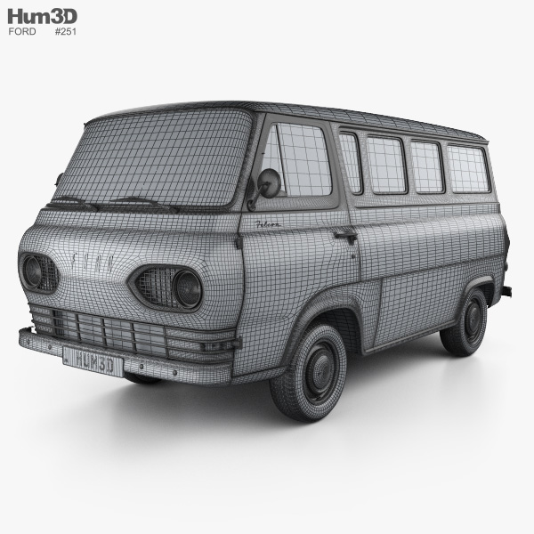 Ford E Series Falcon Club Wagon 1963 3d Model