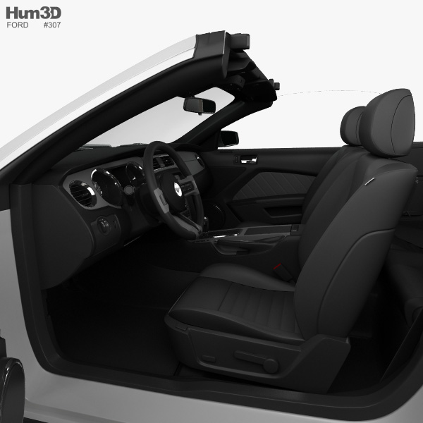 Ford Mustang V6 Convertible With Hq Interior 2010 3d Model