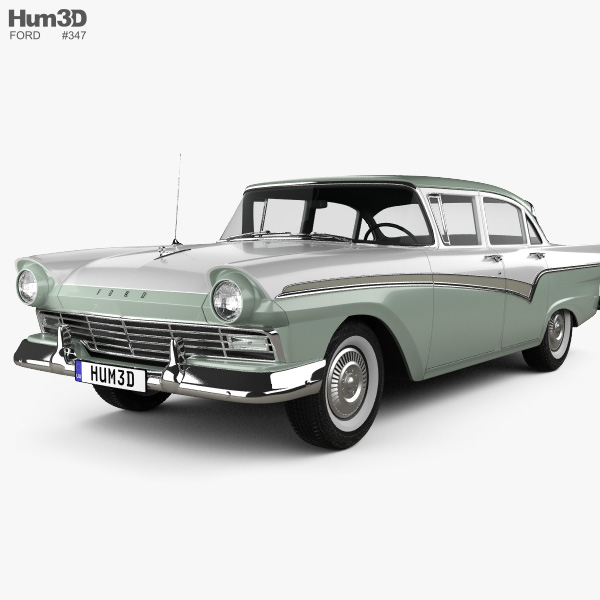 Ford Custom 300 Fordor Sedan 1957 3d Model Vehicles On Hum3d