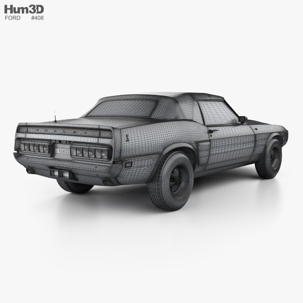 Ford Mustang Gt500 Shelby Convertible With Hq Interior 1969 3d