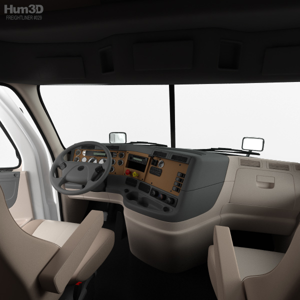 Freightliner Cascadia Sleeper Cab Tractor Truck With Hq Interior 2007 3d Model
