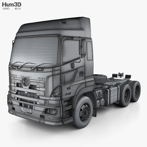 Hino 700 2845 Tractor Truck 2009 3d Model Vehicles On Hum3d