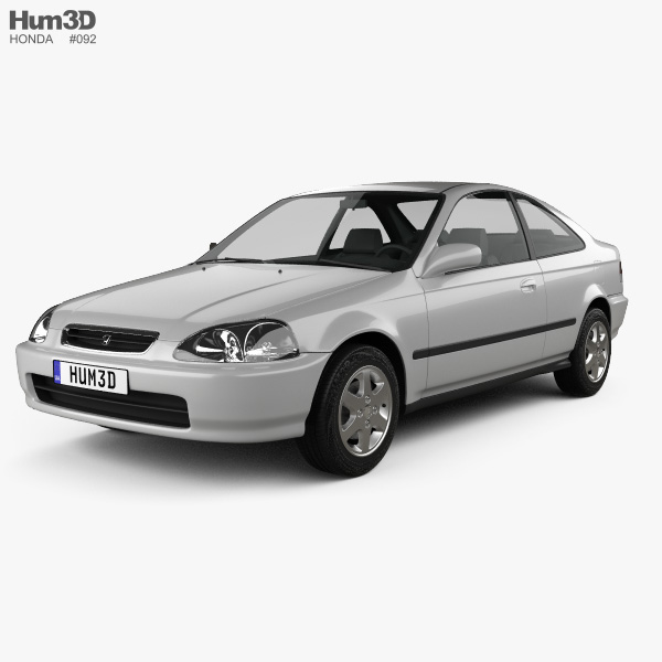 Honda Civic Coupe 1996 3d Model Vehicles On Hum3d