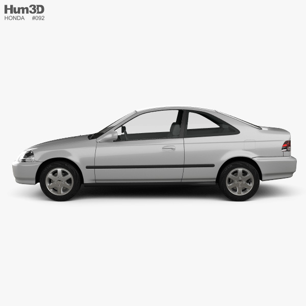 Honda Civic Coupe 1996 3d Model Vehicles On Hum3d
